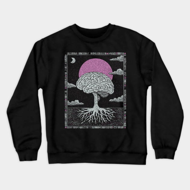 Surreal Anatomy - The Cerebral Tree of Consciousness Crewneck Sweatshirt by TuncGK