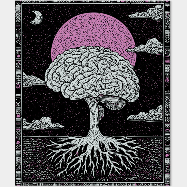 Surreal Anatomy - The Cerebral Tree of Consciousness Wall Art by TuncGK