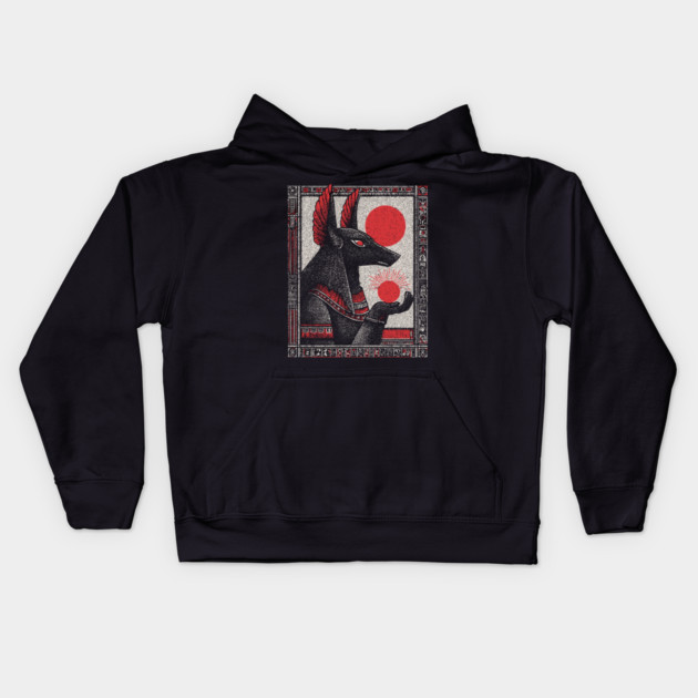 Esoteric Anubis - The Jackal God of the Afterlife Kids Hoodie by TuncGK