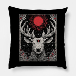 Mystical Stag - The Forest Spirit with the Third Eye Pillow