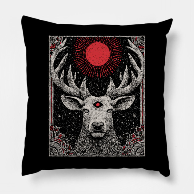 Mystical Stag - The Forest Spirit with the Third Eye Pillow by TuncGK