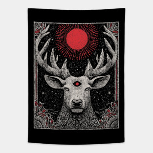 Mystical Stag - The Forest Spirit with the Third Eye Tapestry