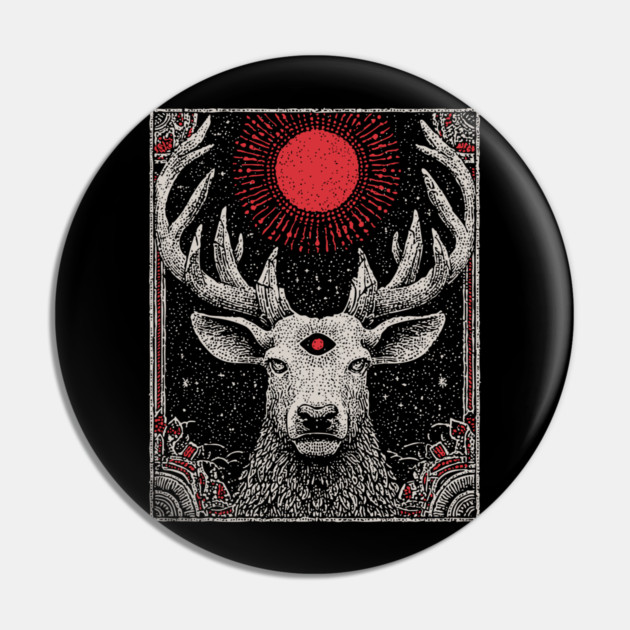 Mystical Stag - The Forest Spirit with the Third Eye Pin by TuncGK