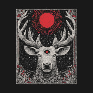 Mystical Stag - The Forest Spirit with the Third Eye T-Shirt