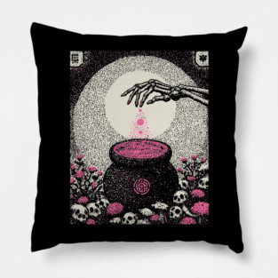 Occult Elixir - The Alchemist's Crimson Brew Pillow