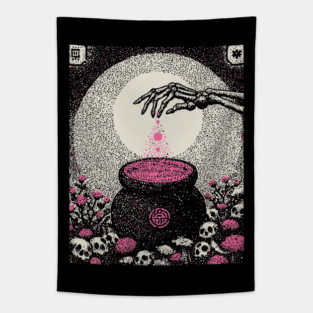 Occult Elixir - The Alchemist's Crimson Brew Tapestry