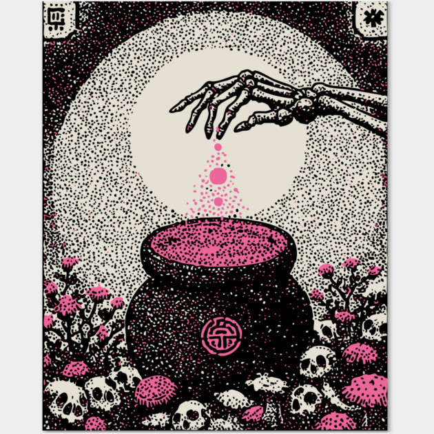 Occult Elixir - The Alchemist's Crimson Brew Wall Art by TuncGK