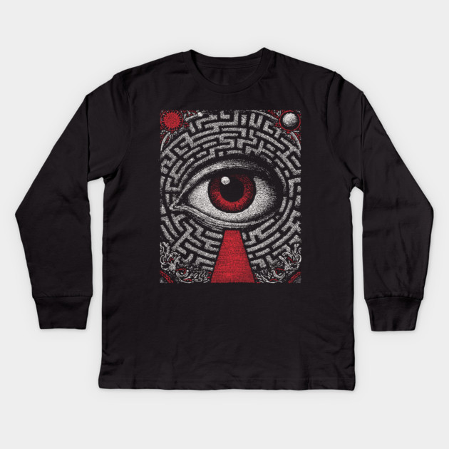 Surreal Eye - The Path of Introspection Kids Long Sleeve T-Shirt by TuncGK