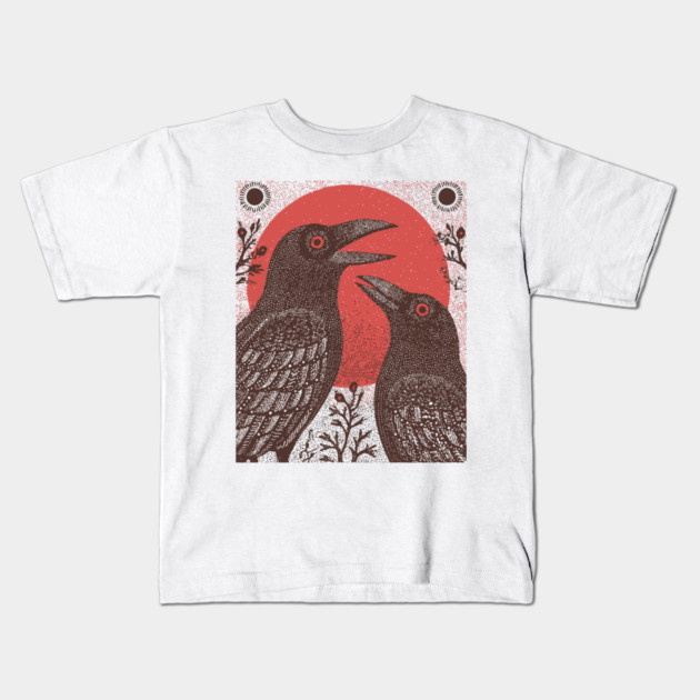 Norse Mythology - Huginn and Muninn, Odin's Ravens Kids T-Shirt by TuncGK