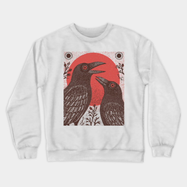 Norse Mythology - Huginn and Muninn, Odin's Ravens Crewneck Sweatshirt by TuncGK