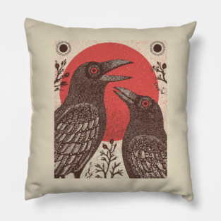 Norse Mythology - Huginn and Muninn, Odin's Ravens Pillow