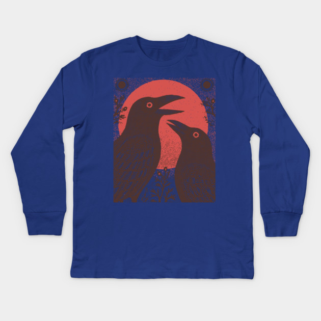 Norse Mythology - Huginn and Muninn, Odin's Ravens Kids Long Sleeve T-Shirt by TuncGK