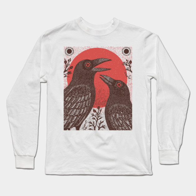 Norse Mythology - Huginn and Muninn, Odin's Ravens Long Sleeve T-Shirt by TuncGK