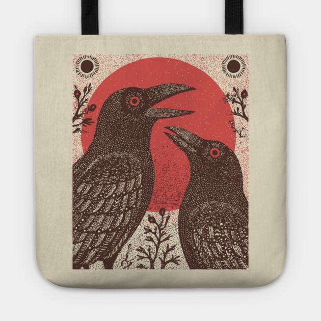 Norse Mythology - Huginn and Muninn, Odin's Ravens Tote by TuncGK