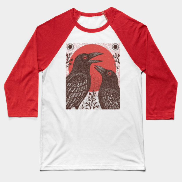 Norse Mythology - Huginn and Muninn, Odin's Ravens Baseball T-Shirt by TuncGK