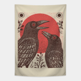 Norse Mythology - Huginn and Muninn, Odin's Ravens Tapestry