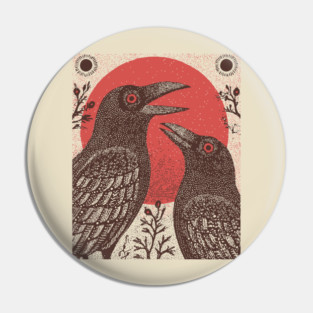 Norse Mythology - Huginn and Muninn, Odin's Ravens Pin