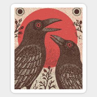 Norse Mythology - Huginn and Muninn, Odin's Ravens Sticker