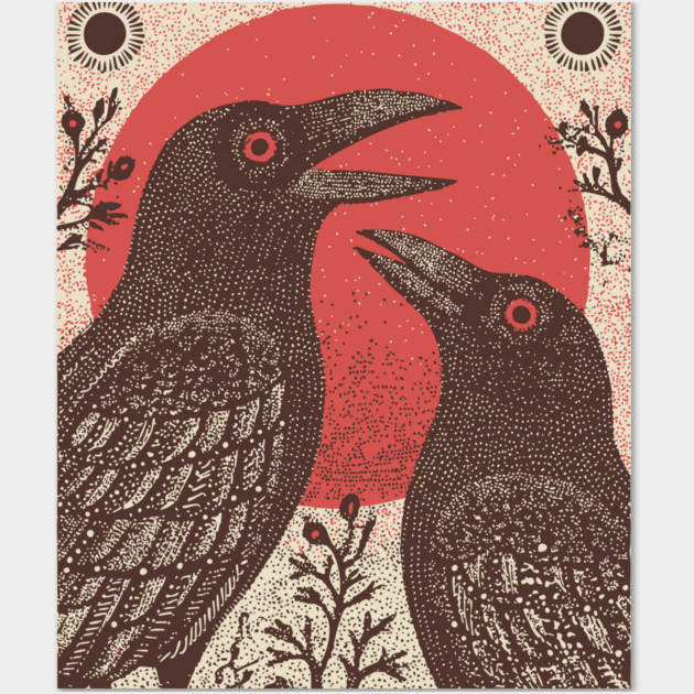 Norse Mythology - Huginn and Muninn, Odin's Ravens Wall Art by TuncGK