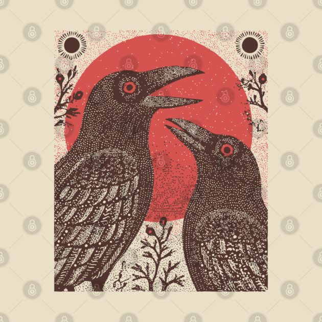 Norse Mythology - Huginn and Muninn, Odin's Ravens by TuncGK