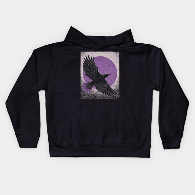 Occult Raven - The Messenger of Secrets Kids Hoodie by TuncGK