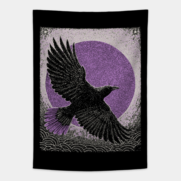 Occult Raven - The Messenger of Secrets Tapestry by TuncGK