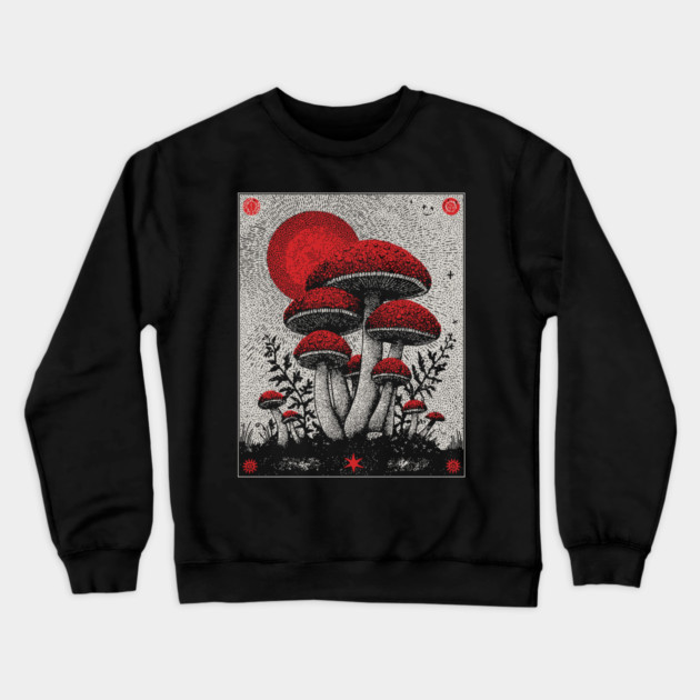 Celestial Fungi - The Lunar Harvest Crewneck Sweatshirt by TuncGK