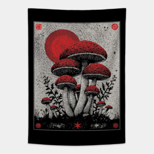 Celestial Fungi - The Lunar Harvest Tapestry