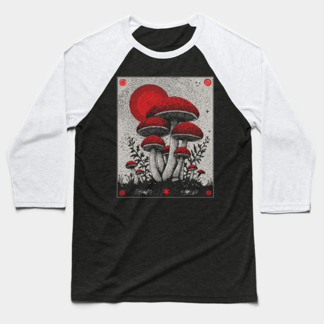 Celestial Fungi - The Lunar Harvest Baseball T-Shirt by TuncGK