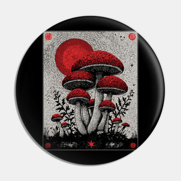 Celestial Fungi - The Lunar Harvest Pin by TuncGK