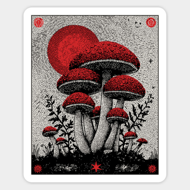 Celestial Fungi - The Lunar Harvest Magnet by TuncGK