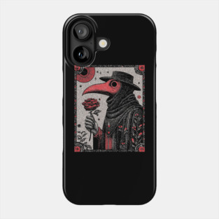 Gothic Plague Doctor - The Rose of Pestilence Phone Case
