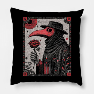 Gothic Plague Doctor - The Rose of Pestilence Pillow