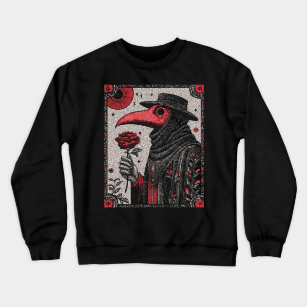 Gothic Plague Doctor - The Rose of Pestilence Crewneck Sweatshirt by TuncGK