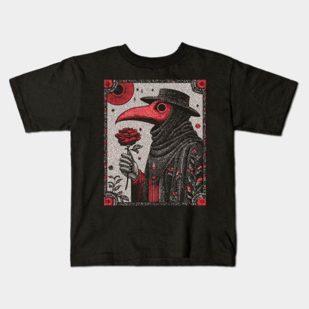 Gothic Plague Doctor - The Rose of Pestilence Kids T-Shirt by TuncGK