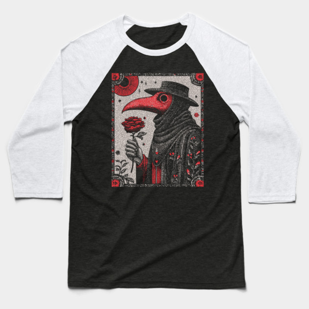 Gothic Plague Doctor - The Rose of Pestilence Baseball T-Shirt by TuncGK