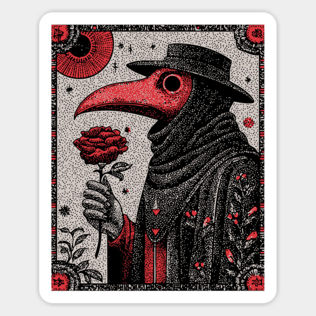 Gothic Plague Doctor - The Rose of Pestilence Magnet by TuncGK