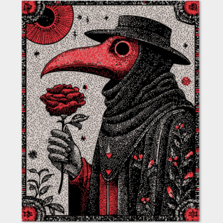 Gothic Plague Doctor - The Rose of Pestilence Posters and Art