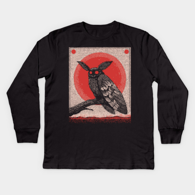 Cryptid Mothman - The Harbinger of Doom Kids Long Sleeve T-Shirt by TuncGK