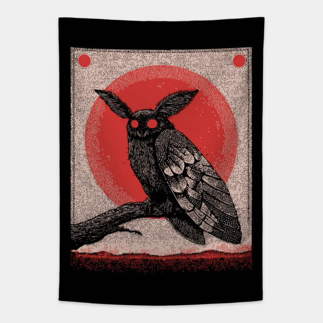 Cryptid Mothman - The Harbinger of Doom Tapestry by TuncGK