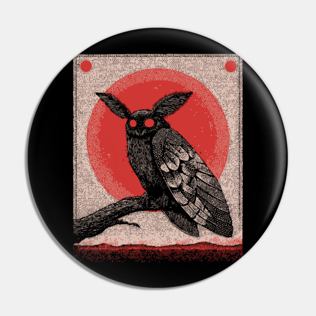 Cryptid Mothman - The Harbinger of Doom Pin by TuncGK