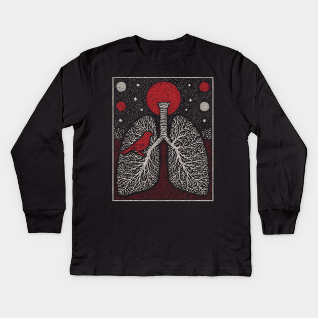 Surreal Anatomy - The Cage of Breath Kids Long Sleeve T-Shirt by TuncGK