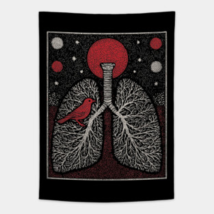 Surreal Anatomy - The Cage of Breath Tapestry