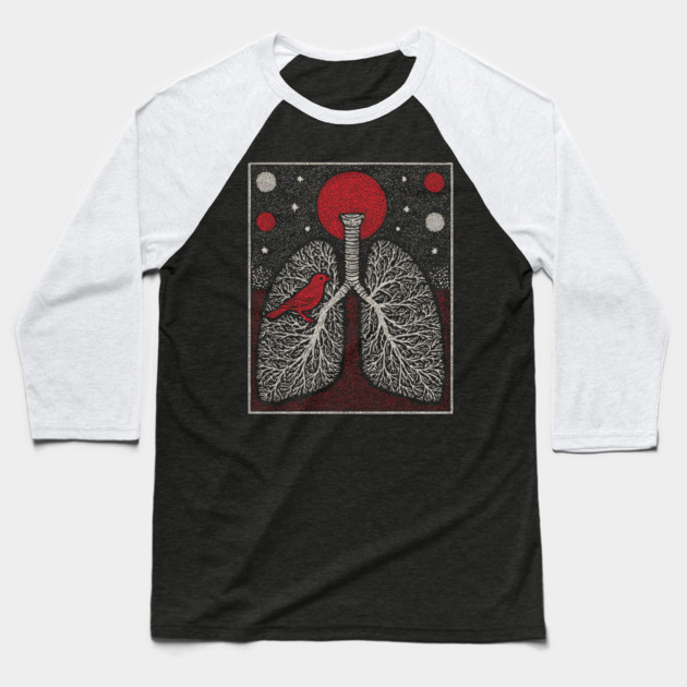 Surreal Anatomy - The Cage of Breath Baseball T-Shirt by TuncGK