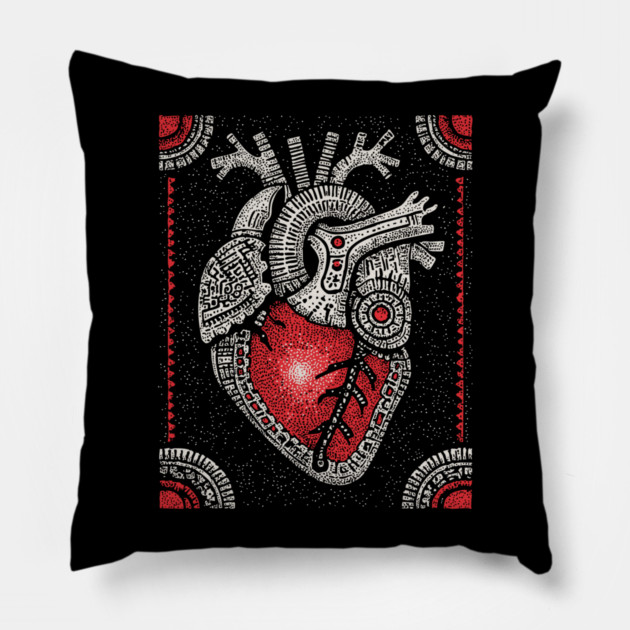 Gothic Anatomy - The Heart's Secret Lock Pillow by TuncGK