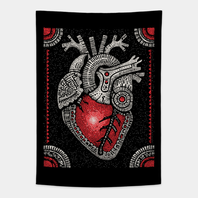 Gothic Anatomy - The Heart's Secret Lock Tapestry by TuncGK