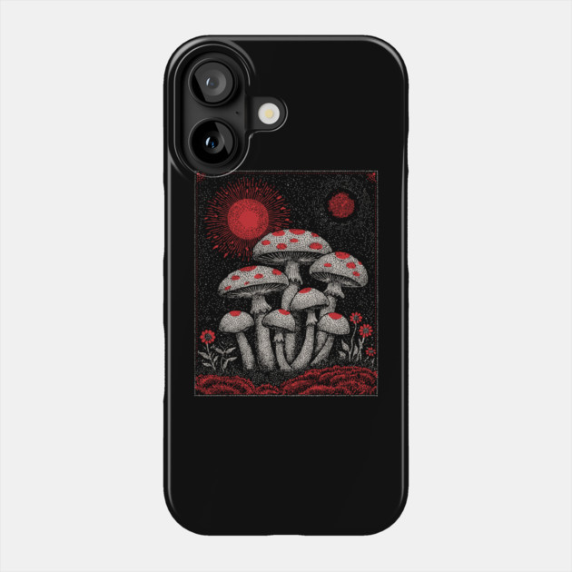 Witchy Mushrooms - Fungi of the Enchanted Forest Phone Case by TuncGK