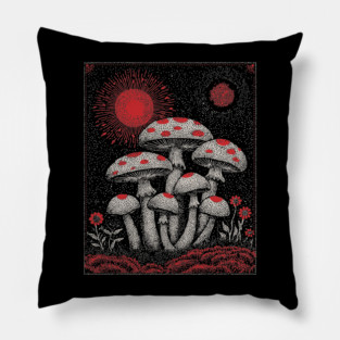 Witchy Mushrooms - Fungi of the Enchanted Forest Pillow