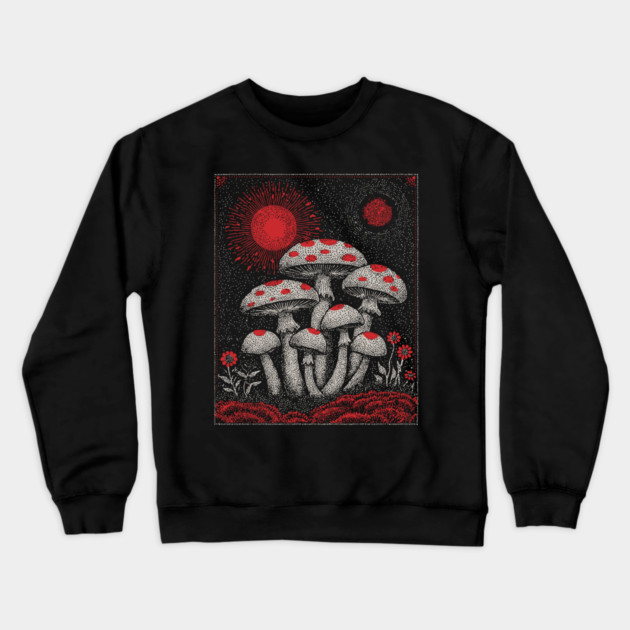 Witchy Mushrooms - Fungi of the Enchanted Forest Crewneck Sweatshirt by TuncGK