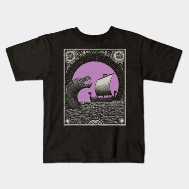 Viking Saga - The Voyage and the Sea Serpent Kids T-Shirt by TuncGK
